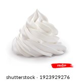 whipped cream swirl isolated on ... | Shutterstock .eps vector #1923929276