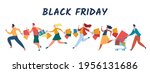 people shopping on black friday ... | Shutterstock .eps vector #1956131686