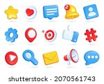 3d social media icons  online... | Shutterstock .eps vector #2070561743