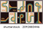 retro 70s geometric posters ... | Shutterstock .eps vector #2092883446