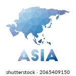 low poly map of asia. geometric ... | Shutterstock .eps vector #2065409150
