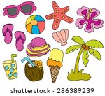 hand drawn summer beach party... | Shutterstock .eps vector #286389239