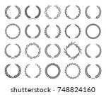 set of black and white... | Shutterstock .eps vector #748824160