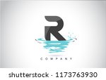 r letter logo design with water ... | Shutterstock .eps vector #1173763930
