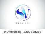 Sv Brush Stroke Letter Logo...