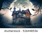 Haunted house with dark horror...