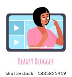  beauty blogger showing trend... | Shutterstock .eps vector #1835825419