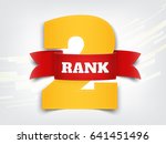 rank two with red ribbon on... | Shutterstock .eps vector #641451496