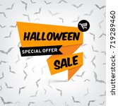 vector banner for halloween sale | Shutterstock .eps vector #719289460