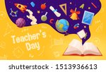 teacher day banner. template... | Shutterstock .eps vector #1513936613