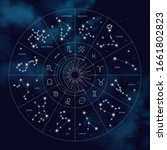 map of zodiac constelattions.... | Shutterstock .eps vector #1661802823