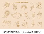 16 vector magical hands set of... | Shutterstock .eps vector #1866254890