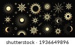 vector golden set of mystical... | Shutterstock .eps vector #1936649896