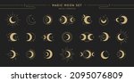 magic moon set. vector lunar... | Shutterstock .eps vector #2095076809