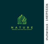 nature house logo with green... | Shutterstock .eps vector #1485953336
