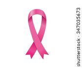 realistic pink ribbon  breast... | Shutterstock .eps vector #347035673