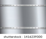 metal brushed steel plates with ... | Shutterstock .eps vector #1416239300