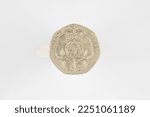 Small photo of Macro shot of money 20p coin