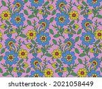 kalamkari seamless pattern for... | Shutterstock .eps vector #2021058449
