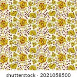 kalamkari seamless pattern for... | Shutterstock .eps vector #2021058500