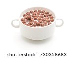 chocolate cereal bowl isolated on white background