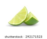 fresh lime wedge isolated on a white background.