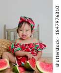 Cute little baby girl laughing...