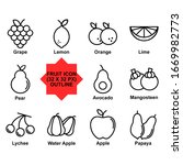 fruit icon set vector... | Shutterstock .eps vector #1669982773