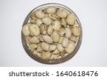 Small photo of Velvet bean or Cowitch or Cowage Lacuna bean Lyon bean Konch beej Mucuna pruriens used as Ayurvedic herb legume