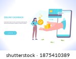 online cashback concept. a hand ... | Shutterstock .eps vector #1875410389