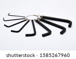 hex key wrench set isolated on white
