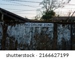 No Drone Zone Sign Board...