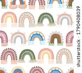 boho rainbow seamless pattern.... | Shutterstock . vector #1790408039
