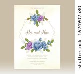 wedding card template with... | Shutterstock .eps vector #1624902580