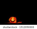 halloween lantern and candle... | Shutterstock . vector #1512050303