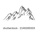 mountains. hand drawn rocky... | Shutterstock .eps vector #2140200333