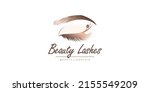 eyelashes logo design with... | Shutterstock .eps vector #2155549209