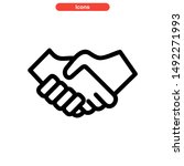 handshake icon isolated sign... | Shutterstock .eps vector #1492271993