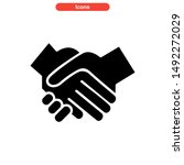 handshake icon isolated sign... | Shutterstock .eps vector #1492272029