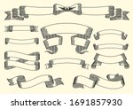 set of vintage ribbons and... | Shutterstock .eps vector #1691857930