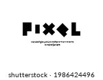pixel font in the black color ... | Shutterstock .eps vector #1986424496