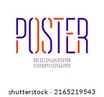 font from thin round line ... | Shutterstock .eps vector #2165219543
