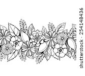 seamless  floral lacy border | Shutterstock .eps vector #254148436