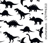 dinosaurs silhouettes seamless... | Shutterstock .eps vector #1707996313