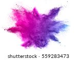 Explosion of colored powder on...
