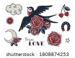 old school tattoo clipart set.... | Shutterstock .eps vector #1808874253