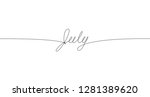 july handwritten inscription.... | Shutterstock .eps vector #1281389620