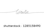 winter handwritten inscription. ... | Shutterstock .eps vector #1285158490