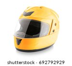 Motorcycle Helmet Over Isolate...