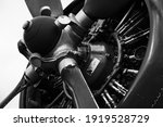 Close Up On A Radial Engine And ...